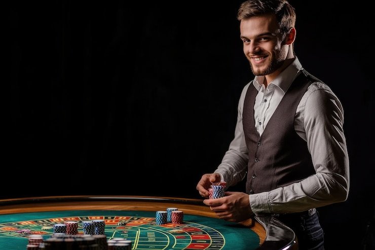 Meja blackjack langsung di studio uno slot dengan dealer profesional dan kamera HD