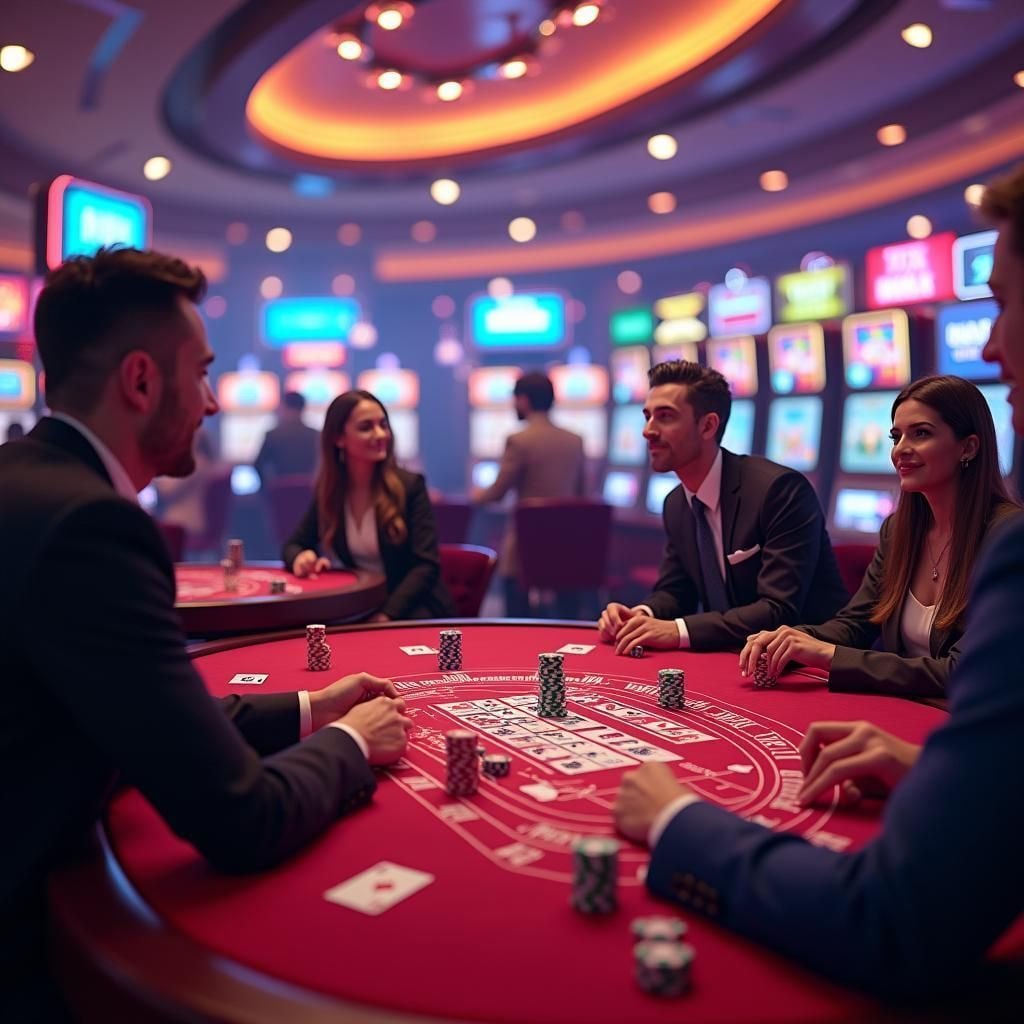 Studio dealer blackjack uno slot dengan pencahayaan profesional dan meja berkualitas tinggi